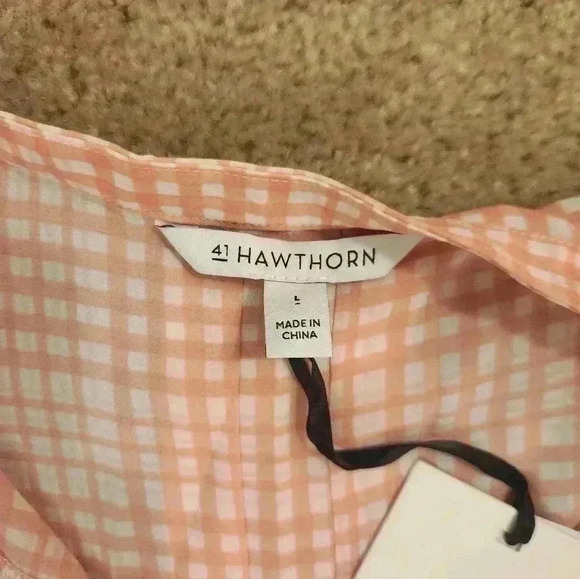 41 Hawthorn Sleeveless Polo Plaid Blouse Orange Size M NWT #G203 - Picture 2 of 5